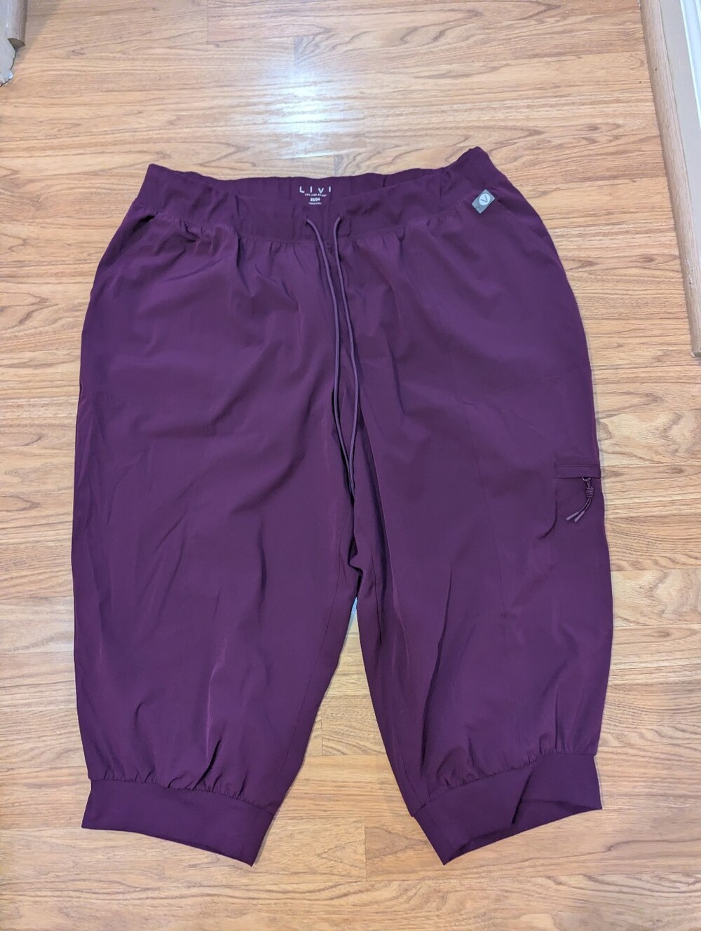 Lane Bryant LIVI Deep Plum Elastic Waist Pants